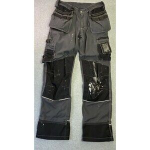 Jobman Workwear Utility Pants Mens 32 Gray Carpenter Cargo Pants  Distressed